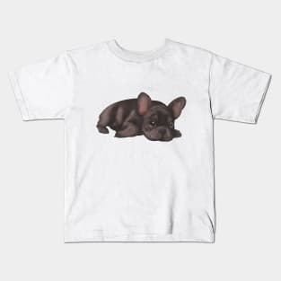 Puppy Frenchie sleeping Kids T-Shirt